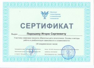 Сертификат Порошин